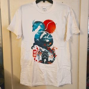 Studio Ghibli's Spirited Away Haku and Tea House T-shirt M